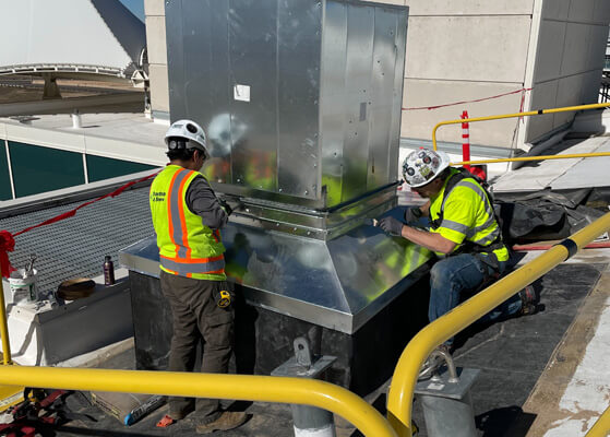 Close up of the HVAC project at Denver Intl Airport
