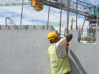 Trautman team member working on a construction site